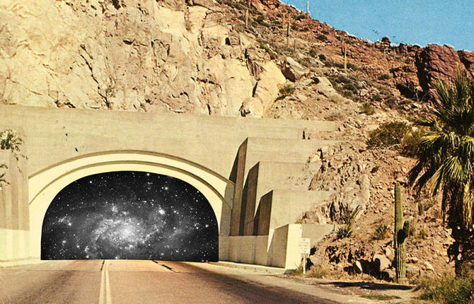 Vintage Collages of Cosmic Tunnels by Steven Quinn