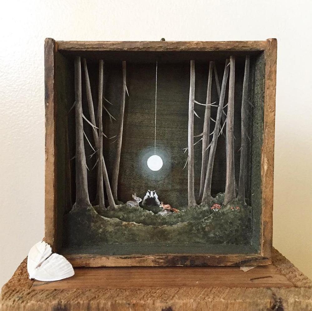 Wonderful MIniature Paper Art in Wooden Boxes-2