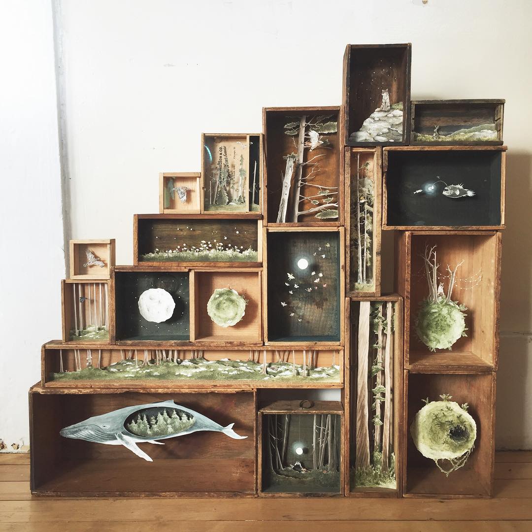 Wonderful MIniature Paper Art in Wooden Boxes-7