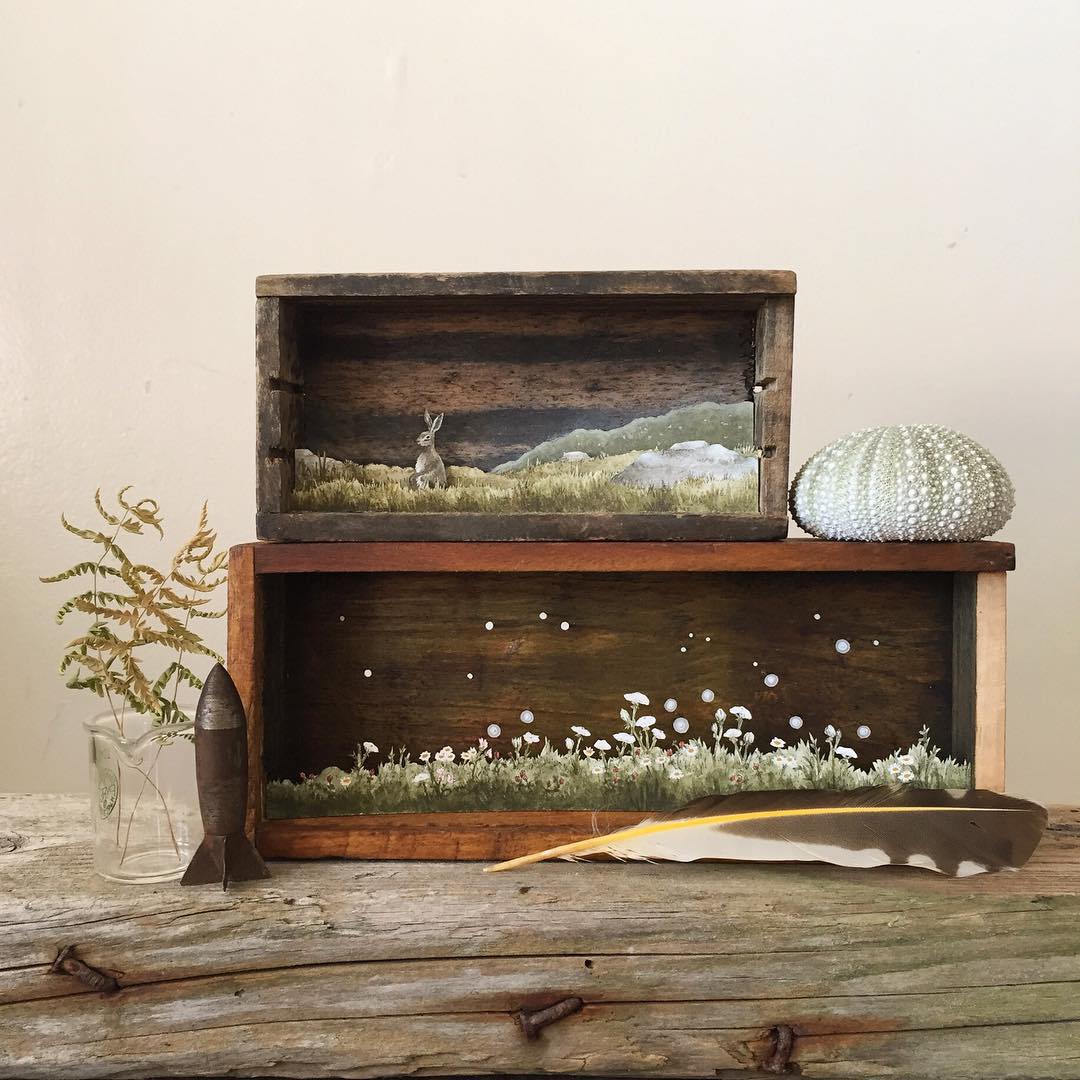 Wonderful MIniature Paper Art in Wooden Boxes-9