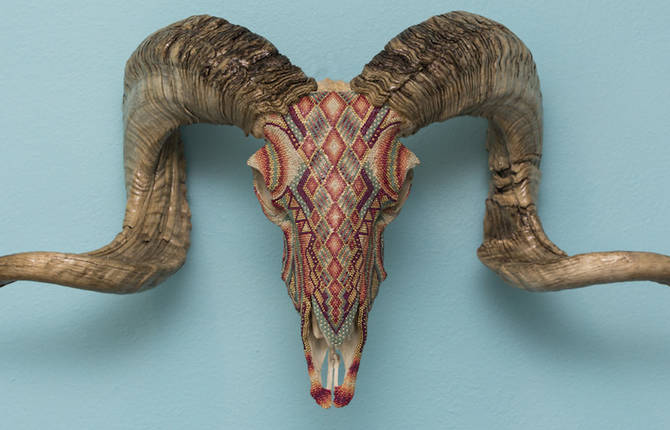 Beaded Animals Skulls Sculptures