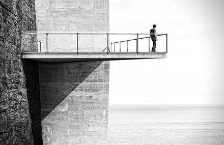 Concrete Geometrical House Concept on a Cliff in Iceland