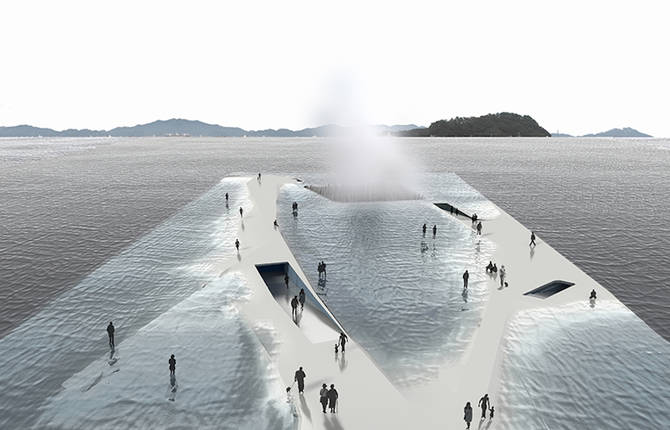 Ocean Platform Allowing you to Walk Towards the Water