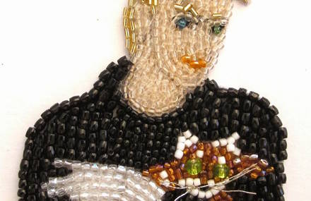 Handmade Beaded Pins of Celebrities