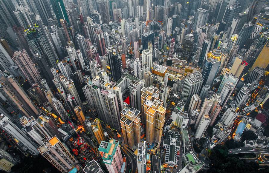 Above Hong Kong from a Drone
