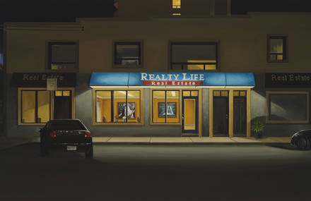 Hopper-Like Paintings of Buildings Entrances