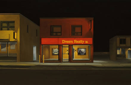 Hopper-Like Paintings of Buildings Entrances