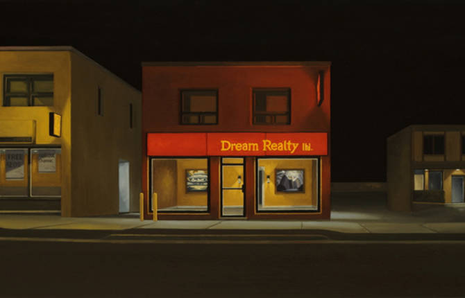 Hopper-Like Paintings of Buildings Entrances