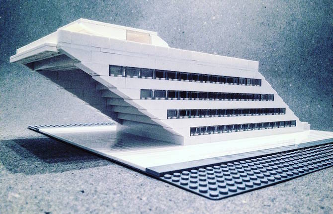 LEGO Brutalist Buildings Sculptures