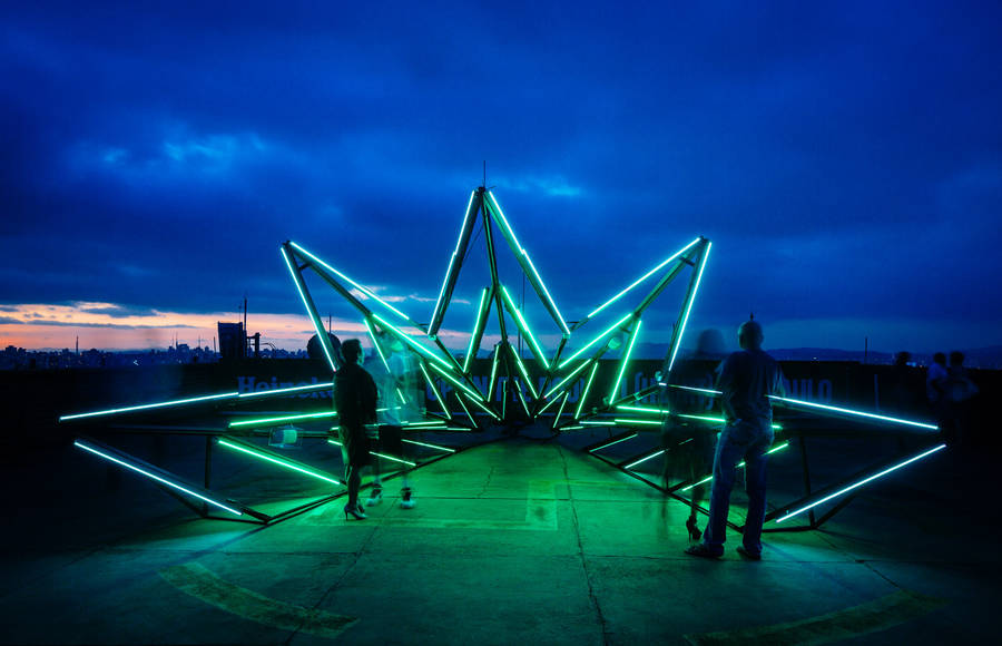 Light Installations on Sao Paulo Rooftops