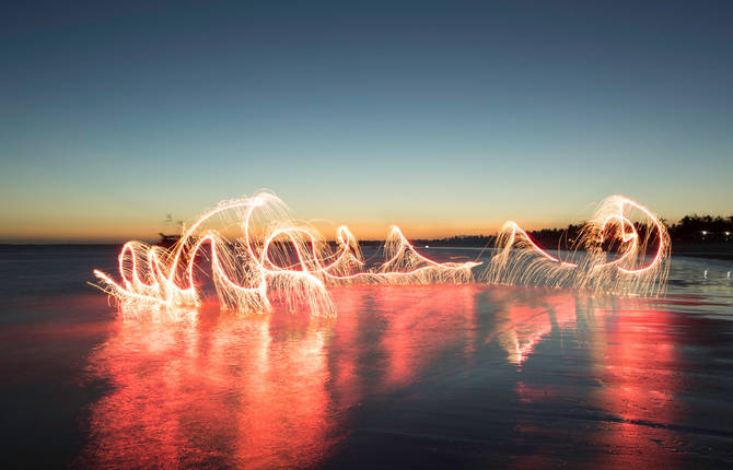 Breathtaking Light Painting Sculptures Using Natural Elements