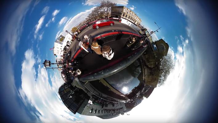 London transformed into 360 degree Tiny Planet