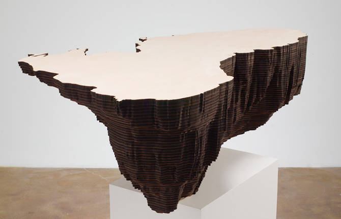 Underwater Topography Turned Into Wooden Seascape Sculptures