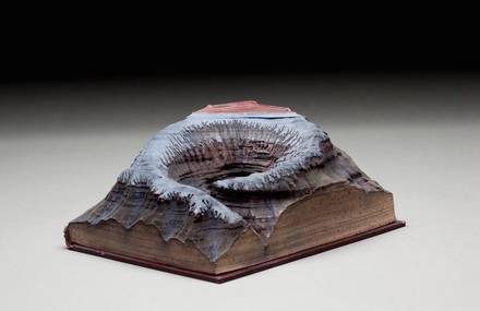 Mountains Sculptures Made from Books