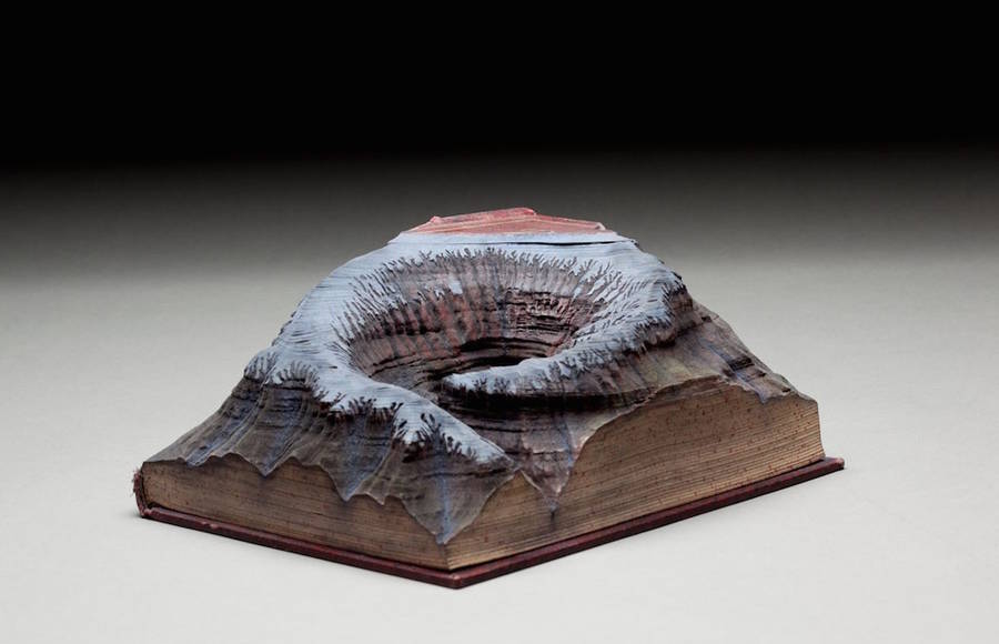 Mountains Sculptures Made from Books