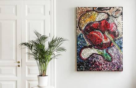 Mosaic Made With More Than 1000 Used Nail Polish Bottles