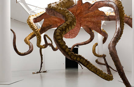 Giant Suspended Octopus Monster Sculpture