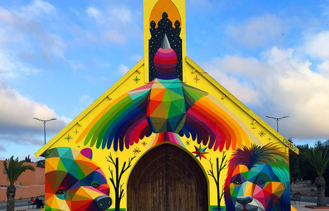 Amazing Street Art on an Abandoned Church in Morocco