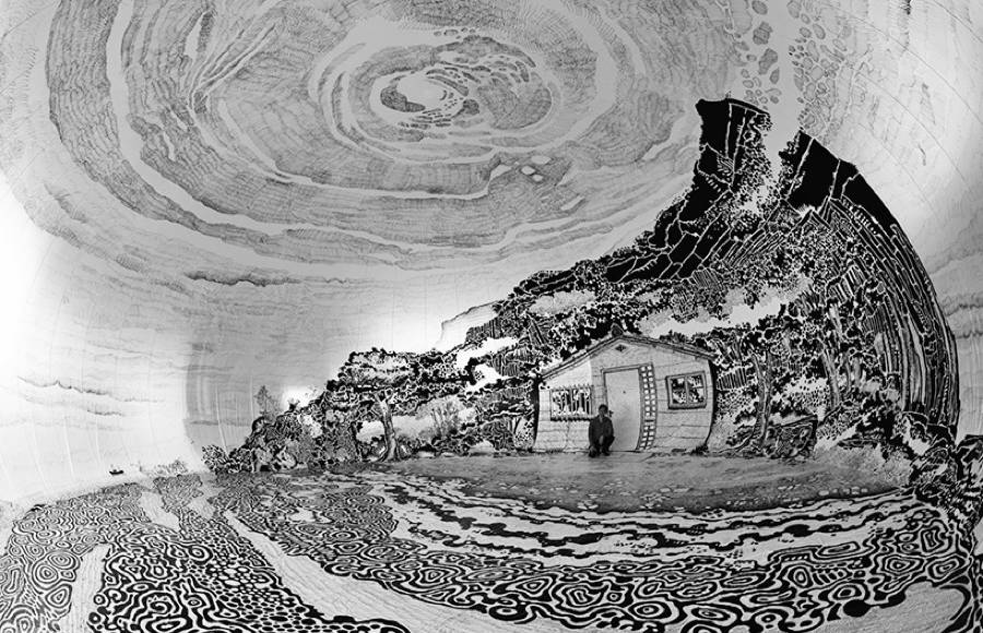 Panoramic Japanese Landscape Inside an Inflatable Dome