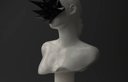 Abstract Black & White Women’s Chest Sculptures