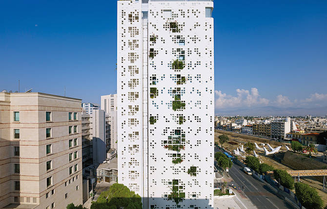 Pixelated Floral Building in Cyprus by Jean Nouvel