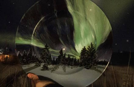 Beautiful Painted Plates Cleverly Inserted in Real Places