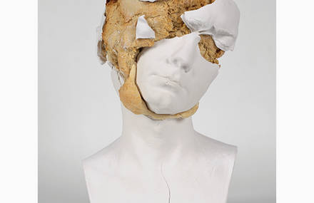 Bizarre Busts Sculptures Featuring Bread Inside