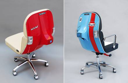 Vespa Turned into Design Chairs