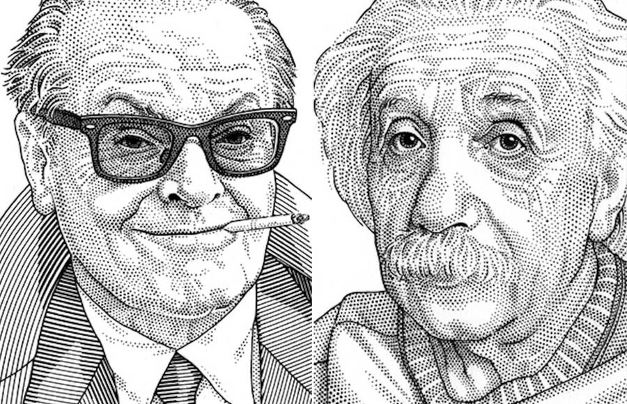 Famous Celebrities Portraits Drawings Made of Dots
