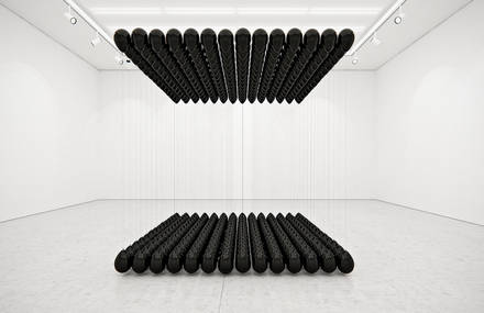 Black Balloons Art Installation