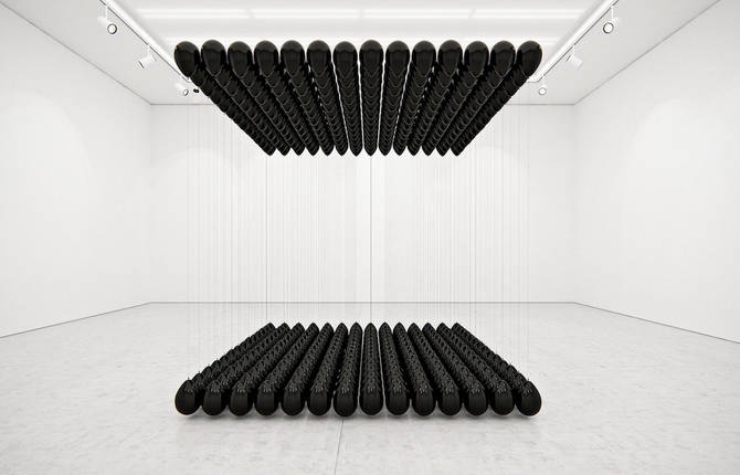 Black Balloons Art Installation