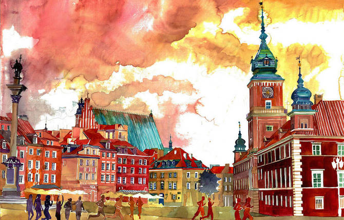 Colorful Watercolor Paintings by Maja Wronska