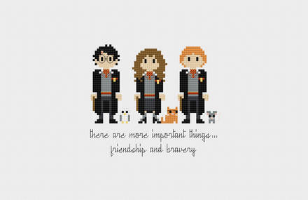 Cult Pop Characters Pixelated Embroidery