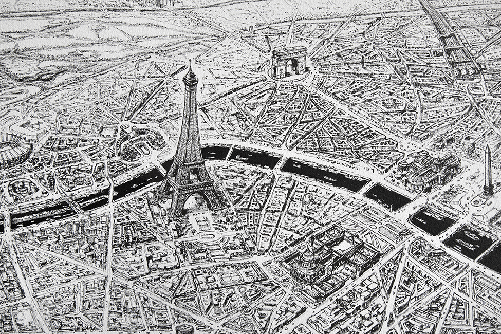 Hyper Detailed Pencil Drawing of Paris-1