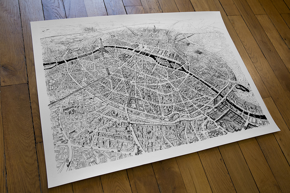 Hyper Detailed Pencil Drawing of Paris-12