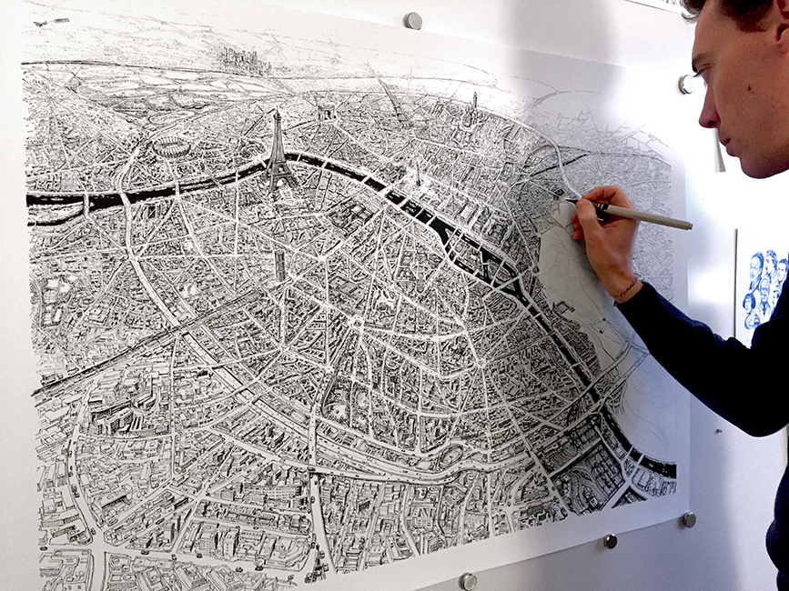 Hyper Detailed Pencil Drawing of Paris-3