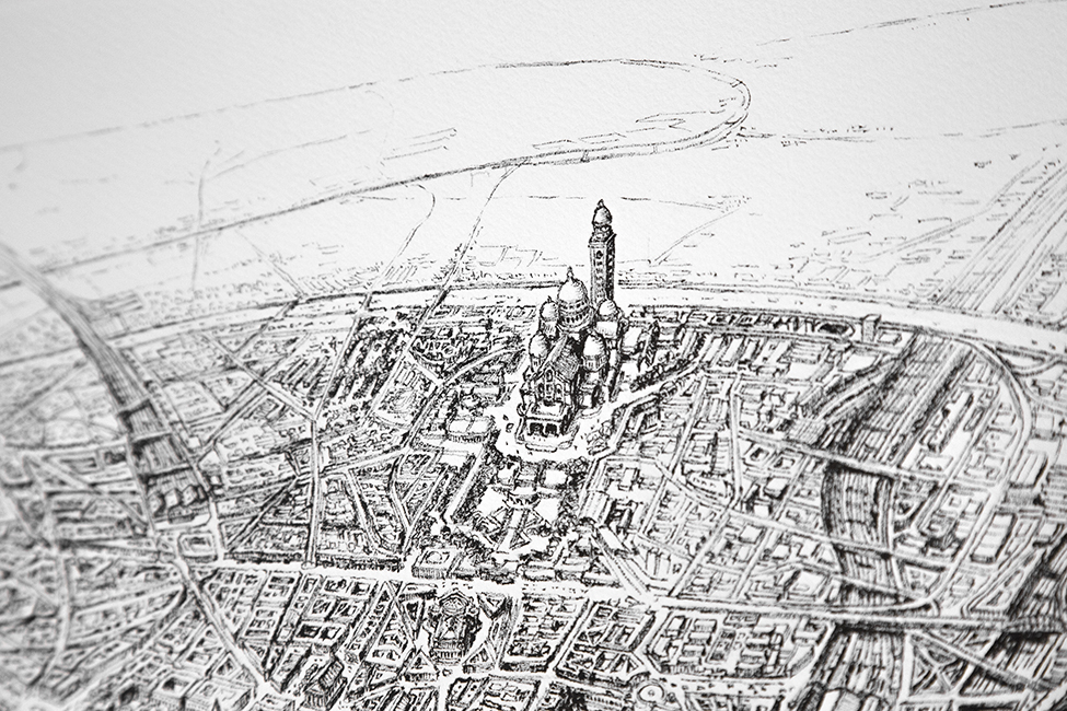Hyper Detailed Pencil Drawing of Paris-5