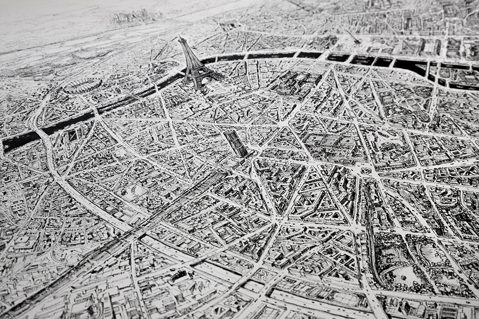 Hyper Detailed Pencil Drawing of Paris-7