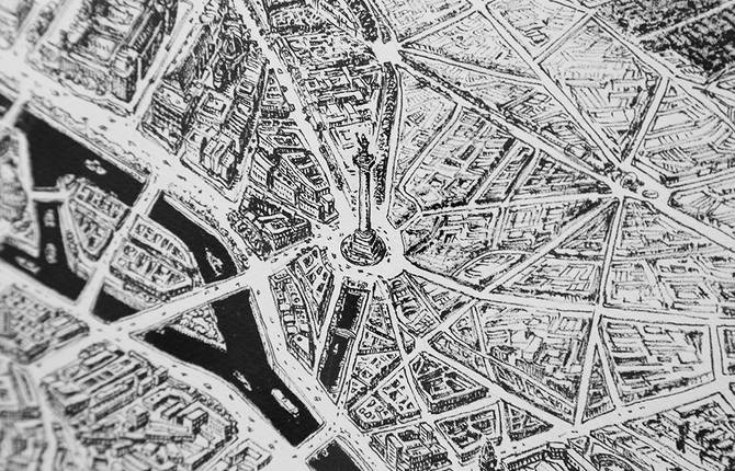 Hyper Detailed Pencil Drawing of Paris