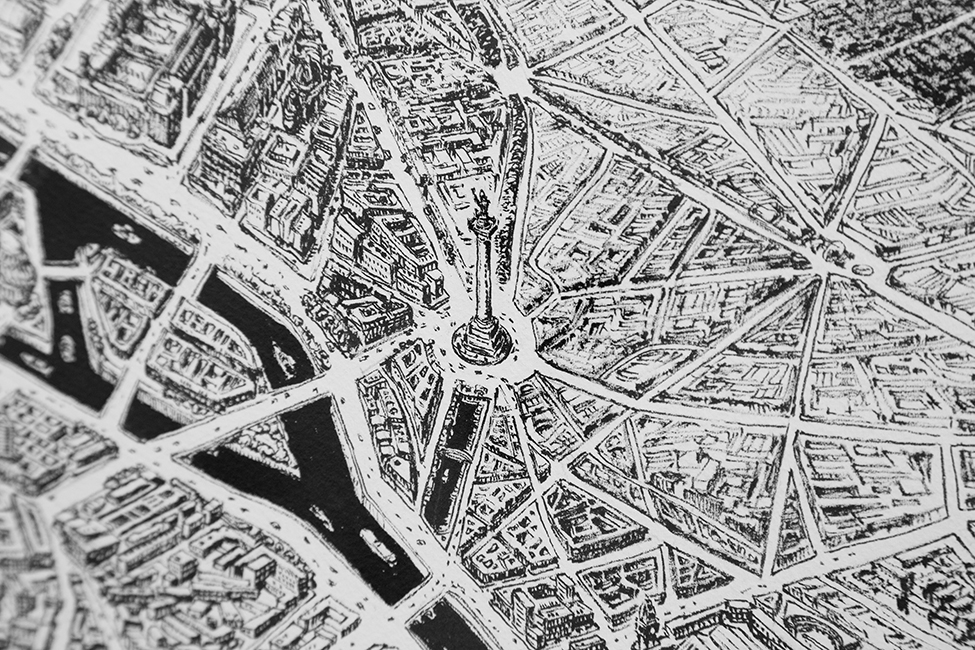 Hyper Detailed Pencil Drawing of Paris-8