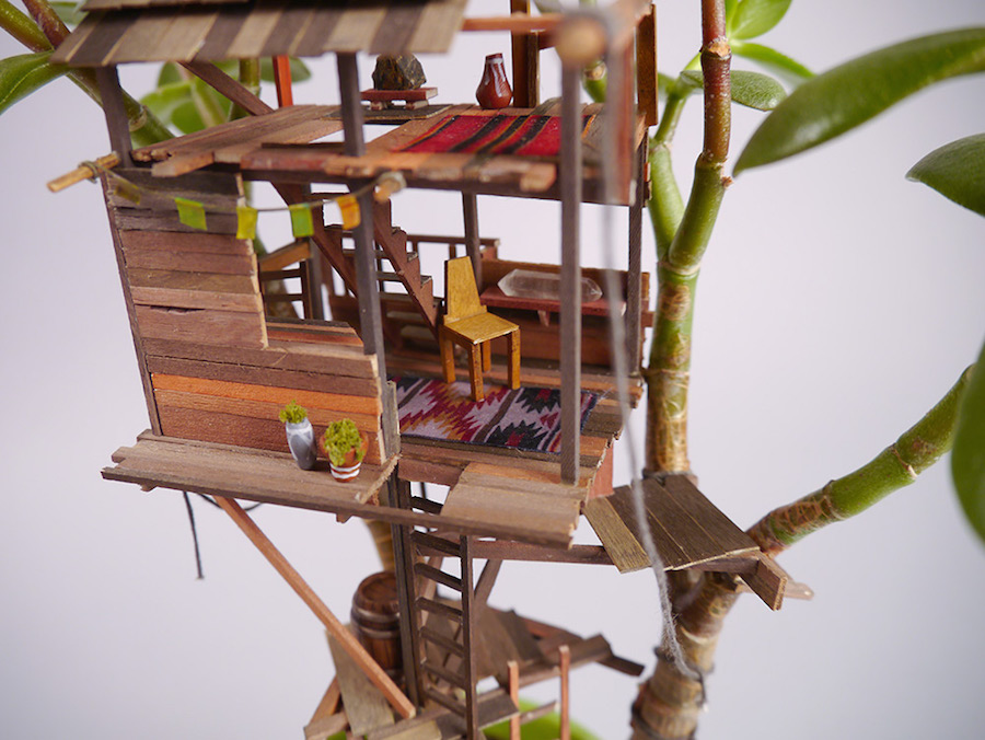 Tiny Wooden Houses Built Around Your Plants8