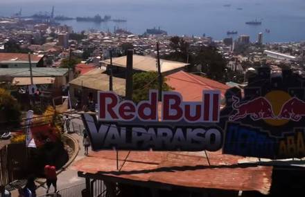 Urban Mountain Biking in Valparaiso Filmed by a Drone