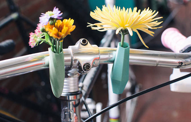 Cute 3D-Printed Flower Planters for Bicycles