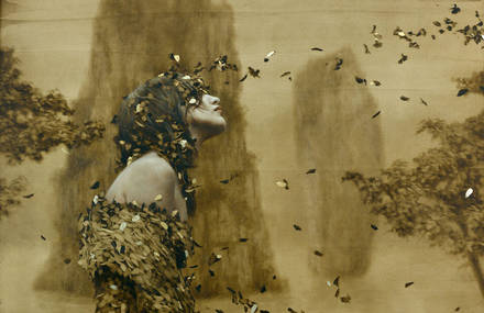 Golden Leaves and Women by Brad Kunkle
