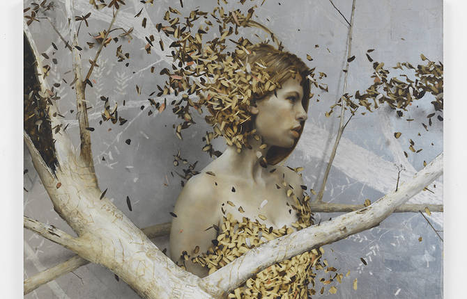 Golden Leaves and Women by Brad Kunkle