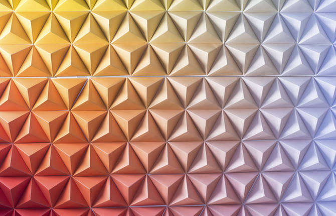 Colorful Chromaticity Installation Playing with Origamis