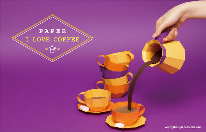 Colorful Coffee Paper Art Project