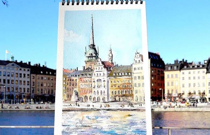 Watercolor Paintings matching with Landscape