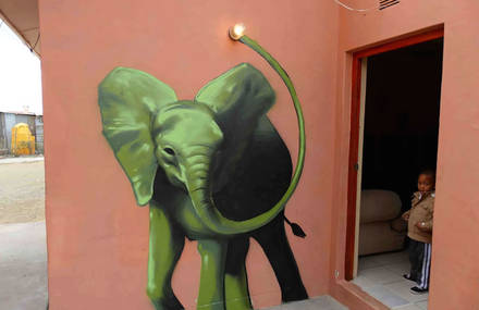 Playful & Positive Elephant Street-Art in South Africa