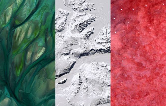 Flags from Satellite Photographs Compositions
